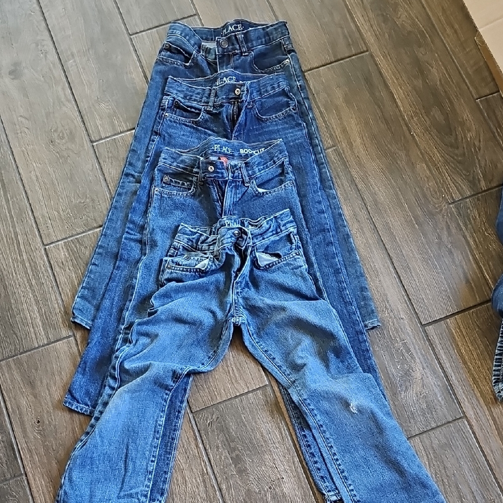 Blue Denim Jeans 4 Pair - Classic Blue Jeans Chikdrens Place Sz6